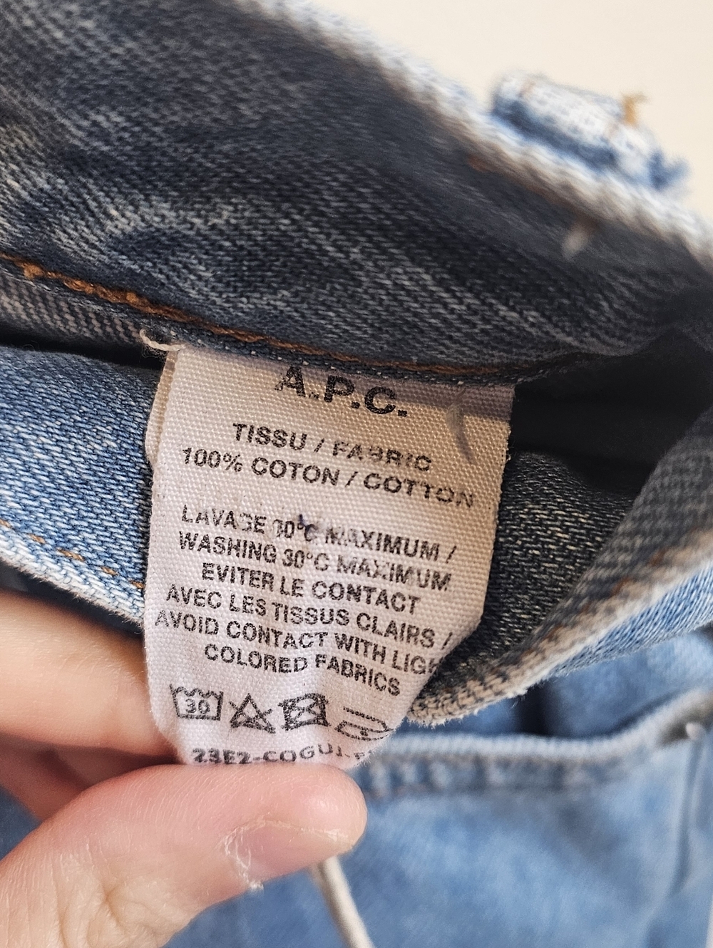 BNWT A.P.C. Jean Standard Straight Jeans - Light Blue 100% Cotton Denim Size 24 - Picture 7 of 7